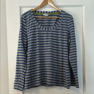 Boden Striped Blue and Gray Women's Top